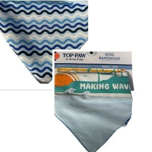 Top Paw Set 2 Making Waves Dog Bandanas M/L